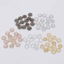 100pcs 7-9mm Flower Shaped Bead Caps, Ideal For DIY Necklace, Bracelet, Jewelry Making Materials - Receptacle - View 2