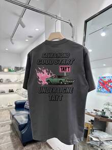Nueva camiseta de manga corta para mujer de 180 g,% algodón - Camiseta casual versátil con estampado de verano para hombre - Camiseta con estampado de verano para parejas - Unisex - Regalo para vacaciones - Gris Oscuro - Ver 1