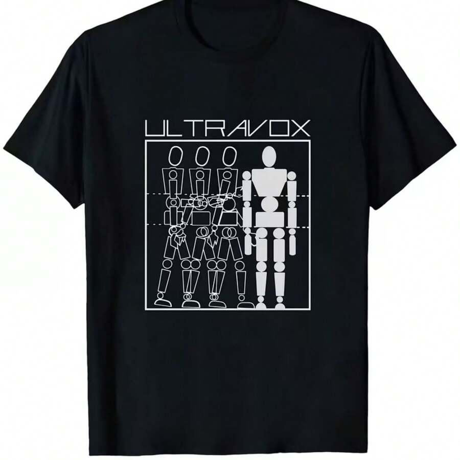 Printed T-Shirt For Men And Women - 黑色 - 查看 1