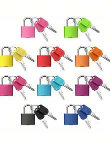 6pcs Small Heavy Duty Padlocks With 2 Keys, Durable Metal Locks With Keys - Compact Colored Luggage & Gym Locker Locks, Suitable For School Lockers - Multicolor - View 7