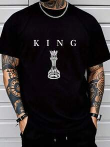 T-shirt décontracté, ample, à col rond et manches courtes, mode polyvalente, grande taille, été - Noir - Voir 1