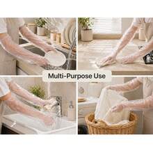 16pcs Set Of Extended And Thickened Disposable Gloves, Suitable For Kitchen Dishwashing And Household Use,, Long Arm, Long Sleeve, Transparent Plastic CPE Material, Suitable For Cleaning - 10Pcs - View 4