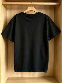 Camiseta de Mujer: Camiseta negra de manga corta para damas a la moda, estilo casual de verano con estampado de cactus y flores del desierto, camiseta con patrón vibrante de suculentas, estilo bohemio artístico inspirado en la cultura tropical mexicana, corte clásico para viajes al aire libre y fiestas, blusas suaves para mujer. - Negro - Ver 5