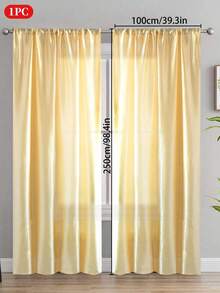 1pc Solid Color Semi-Blackout Curtain, Rod Pocket Design Room Divider Curtain, Suitable For Living Room, Bedroom, Wedding, Party Backdrop Decoration, 70gsm - Multicolor - View 71