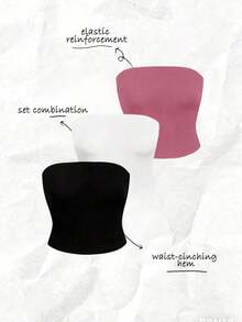 3 piezas Top bandeau de rayas - Multicolor 4 - Ver 1