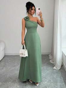 Women Midi Dresses - Green - View 5