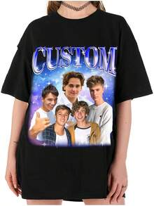 LucBuy Camisetas Personalizadas de Rap Pirata, Sudadera Extragrande con Texto y Fotos de Caras Retro Personalizadas, Cara Gráfica Cuello Redondo Casual Hombro Caído Sudaderas con Capucha Regalos - Estilo 8 - Ver 12