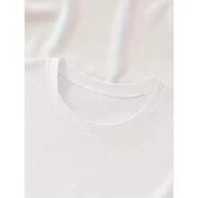 Women's Casual Graphic T-Shirt 'Teacher' - Colorful Rainbow And Apple Design, Short Sleeve Crew Neck, Soft Polyester Blend, Ideal For Spring/Summer, Women's T-Shirts - 白色 - 查看 3