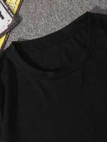 Men's T-Shirt For Spring And Summer - 黑色 - 查看 5
