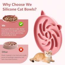 2Pcs Slow Feeder Bowl, Puzzle Feeder, Interactive Toys, Slow Feeding Bowl Suitable All Dry And Wet Foods, Easy To Clean Silicone Bowls (And Pink) - 預設 - 查看 2