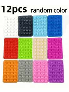 12pcs Silicone Suction Cup Phone Grip Stickers, Stable Adhesion, Suitable For Bathroom, Makeup, Bedside, Driving Navigation, Compatible With IPhone, Android Phones, Practical Gift For Friends - Multicolor - View 13
