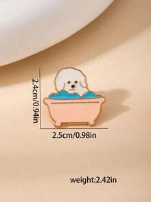 5Pcs Grumpy Cute Animal Enamel Pins, Sassy Chick/Bath Puppy/Cat/Dog Brooch Set, Kawaii Lapel Badges For Backpacks & Jackets,A Perfect Gift For Giving. - Multicolor - View 6