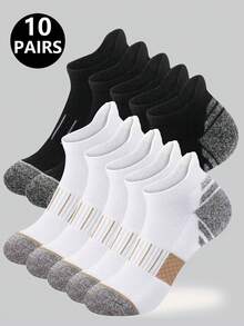 1/5/10/20 Pairs Men's Short Socks, Comfortable Durable Non-Slip Ankle Socks, Suitable For Basketball, Running, Sports - Multicolor - View 23