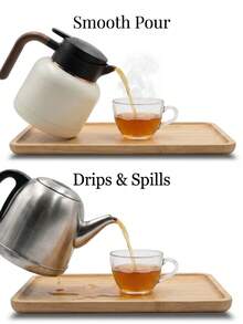 1500ML Stainless Steel Thermal Coffee Carafe, Wooden Handle Vacuum Insulated Pot, Double Wall Keep Hot & Cold 24H, Multipurpose For Cold Brew Coffee, Tea, Home Office Drink Storage Carafe - Multicolor - View 5