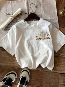 Women's T-Shirt For Spring And Summer - 白色 - 查看 2