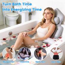 Full Body Bath Pillow With Headrest Lumbar Support Quick-Drying Bathtub Cushion With Breathable 4D Honeycomb Mesh Cushion Nonslip Machine Washable - Gray - View 8