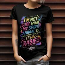 Funny Spirit Animal-Shirt: Sarcastic Rabies Quote Tee - Black - View 10