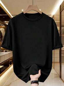Casual hombre camiseta manga corta hombre suéter versátil camiseta cuello redondo hombre top NMTM - Albaricoque - Ver 6
