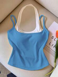 Top sin mangas de color contrastante, casual y de moda para el verano - Multicolor 5 - Ver 4