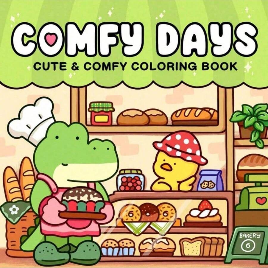 1本 COMFY DAYS Coco 成人與兒童著色書，粗線條易著色，極簡大圖案，放鬆減壓，適合作為聖誕節、萬聖節、生日、兒童節禮物，學生用品，返校用品，學校用品