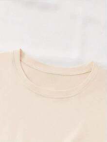 Camiseta Casual de Cuello Redondo para Mujer, Estampada con Patas de Perro y Corazones, Tejido de Punto, Largo Regular, Manga Corta para Todas las Temporadas - Camiseta Unisex de Algodón, Corte Holgado, Cómoda, Estilo Vintage Urbano. Adecuada para primavera, verano y otoño. - Albaricoque - Ver 6