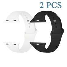 2条/套运动硅胶表带，兼容40mm、38mm、41mm、44mm、45mm、46mm、42mm、49mm尺寸（M/L码），男女通用，柔软防水腕带，可替换运动表带，兼容Ultra、 ... - 黑/白 - 查看 7