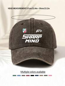 1顶水洗棒球帽，印有“SHARP MIND”字母图案，复古美式简约休闲百搭时尚，高品质装饰配饰，适合所有季节，男女皆宜，户外活动必备时尚单品 - 水洗帽 - 查看 11