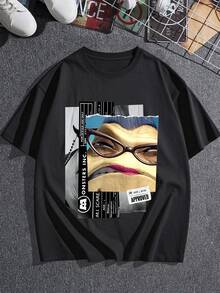 Fun Graphic Showing A Cartoonish Secretary With A Serious Expression And Large Glasses, Symbolizing Humor And A Strong Attitude. Ideal For Confident Girls. Comfortable And Casual Women's T-Shirt For Everyday Wear. - 黑色 - 查看 3