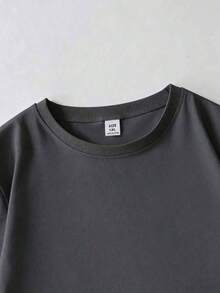 Women's Plus Size "Not My Business" T-Shirt - T-Shirt With Prominent Text On The Back, Suitable For Spring And Summer, Casual Street Style, Machine Washable, Suitable For Daily Wear, Going Out, Parties, School, Music Festivals, Vacations And Travel. Color: Black - 深灰色 - 查看 4