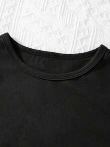 Summer Short Sleeve T-Shirt, Loose And Casual Fit With Portugal Hello Travel Print. Loose, Casual And Versatile T-Shirt. - 黑色 - 查看 5