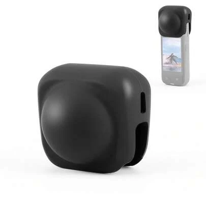  Ốp bảo vệ ống kính silicon PULUZ dành cho máy ảnh Insta360 X4 / X4 Air / X5 360 (Màu: Đen)