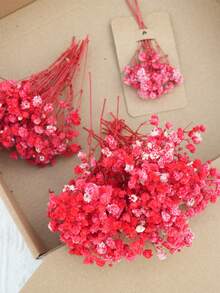 20/50/100/150/300pcs Mini Artificial Baby's Breath & Other Flowers - For Resin Mold Art & Crafts, Colored Bouquets For Hair Accessories, Wedding Wreaths, Table Decor, Home Decoration - Ivory White Bouquets For Hair Accessories, Wedding Wreaths, Table Decor & Home Decoration - Red - View 8