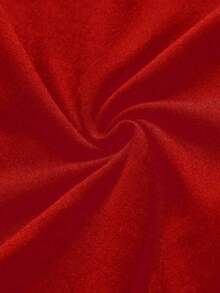 Vestido de tubo de color liso con abertura alta para ropa de Año Nuevo, minivestido corto para mujer - Rojo - Ver 4