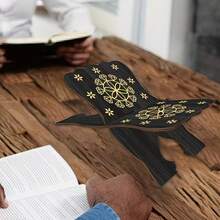 1 Set 2D Flat Wooden /Bible Bookshelf, Non-Slip Portable Home Religious Text Reading & Display Storage Rack, No Electricity Required - Multicolor - View 14
