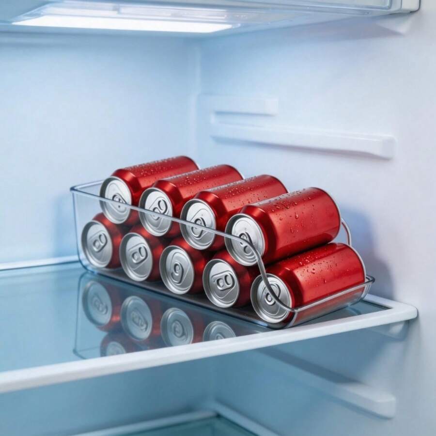 Refrigerator Storage And Organization Box, Includes Soda And Beverage Can Dispensing Rack, Suitable Refrigerators, Freezers, Pantry Rooms, Kitchens, Utility Rooms, Countertops, Essential Home And Office, Easy To Clean, Stackable Storage Box - 34.5 cm / 13.58 Inches - View 1