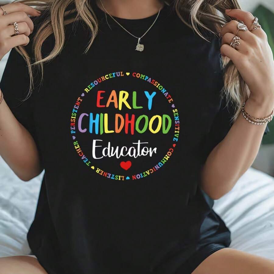 Printed T-Shirt For Men And Women - Black - View 1