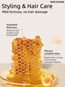 MOFAJANG 120g Colorful Styling Hair Wax, 3s Quick Styling, 72h Strong Hold, Natural Matte Texture, Gentle Formula, Non-Sticky & No Residue, Easy To Apply & Reshape, Lightweight Texture All Day Without Collapse - GOLDEN - View 3