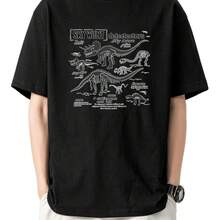 Printed T-Shirt For Men And Women - 黑色 - 查看 1