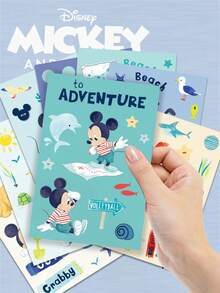 Disney | 8Sheets Mickey Mouse Ocean Adventure Stickers, Cute Cartoon Travel Themed Decals, Waterproof Decorative Stickers For Luggage, Laptop, Skateboard, Water Bottle, DIY Scrapbooking, Planner Accessories, Birthday Gift, School Reward, Party Decoration - 1 Set - View 6