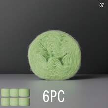 6Pack 300g Hand Blended Mohair Chunky Yarn - Fluffy Short Hair Double Stranded Colorful Yarn Ball, Woven Close Fitting Coarse Thread, Crochet Shawls Scarves - 6pcs 300g - View 14