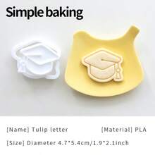 1pc Graduation Cookie Cutter Mold, 3D Embossed Design Of Doctoral Cap, Diploma, Medal Shaped Cookie Mold, DIY Baking & Clay Mold, Back To School Party Decor Gift - View 15