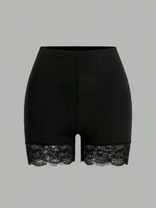 Conjunto de 2 Piezas de Leggings de Encaje en Contraste para Mujer Talla Grande, Verano - Multicolor - Ver 3