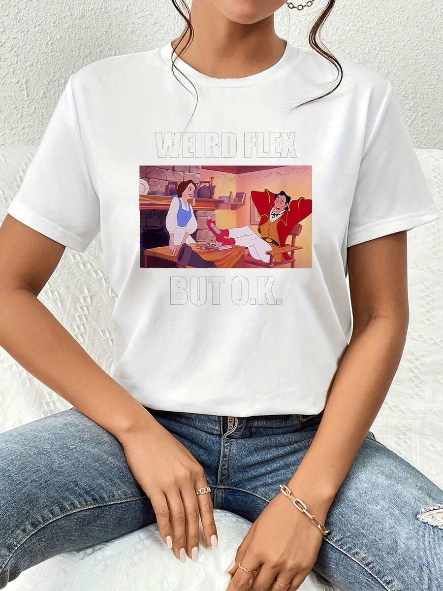 Ilustración divertida con personaje mostrando actitud relajada y frase humorística que transmite confianza y sarcasmo ideal para quienes disfrutan del humor irónico camiseta de mujer cómoda casual moderna para uso diario - Blanco - Ver 1