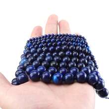 1 hạt đá tự nhiên, hạt đá Lapis Lazuli tròn 4/6/8/10/12mm, hạt đá tự nhiên thích hợp để tự làm vòng tay, vòng cổ, mặt dây chuyền điện thoại, đồ trang sức. - lưu ly - Xem 4
