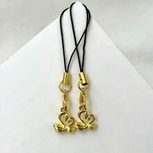1/2 chiếc dây đeo điện thoại hình thiên nga vàng, quà tặng đôi, đa năng cho điện thoại thông minh, máy ảnh CCD, giá đỡ thẻ, móc khóa, mặt dây chuyền USB, phụ kiện thiết kế độc đáo. - Vàng - Xem 3