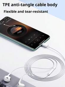 REMAX RM-570 Wired In-Ear Headphones, High-Definition Stereo Sound With Inline Controls And Microphone, In-Ear Earphones For Music, Online Classes, Gaming, Noise-Proof, Compatible With IPhone 17 And Android Smartphones - View 5