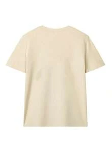 Under The Radar Women's Printed Short Sleeve T-Shirt For Summer, Polyester Fabric, Multifunctional Style, Regular Fit - Vintage Street Style Unisex Loose Cotton Short Sleeve Crew Neck T-Shirt - 杏色 - 查看 3