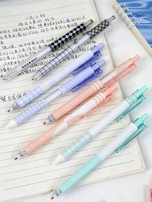 6pcs/Set Refreshing Neutral Pens, Student Stationery, Quick-Drying Smooth Retractable Pens For Office, School, Suitable For Students, Men And Women, Stationery, Drawing, Teachers, Classroom, Gifts For Birthday, Holiday, Back To School Essentials - Sets - View 10