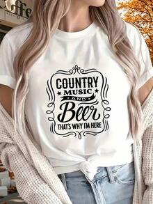 New Women's Short-Sleeved T-Shirt, Printed, Soft And Breathable, Suitable For All Seasons, Ideal For Outdoor Activities, Lounging At Home, And Sports. Perfect Mother's Day Gift. Summer T-Shirt. - 白色 - 查看 7