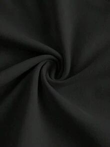 Top de tirantes de cuello halter sin espalda con cuello en V de color liso, uso casual diario - Negro - Ver 5